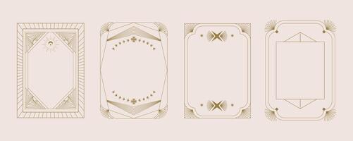 Vintage deco shape frame. Abstract decoration template for a4 vertical design vector