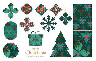 Christmas festival element object with geometric style vector