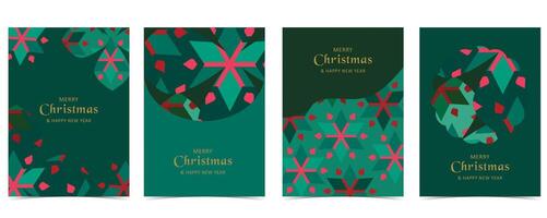 Green Christmas festival background with geometric style. for a4 vertical design vector