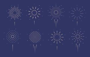 firework object in night for graphic design vector
