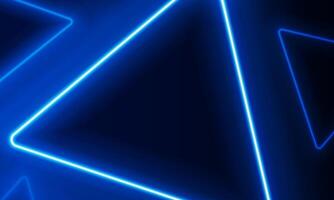 Dark blue abstract Light out technology and with neon triangles with glowing arrow lines futuristic concept. Hitech communication concept innovation background, design vector