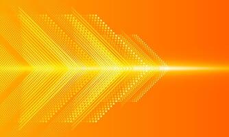 High Orange Speed concept Arrow up Light out technology background Hitech communication concept innovation background, design vector