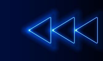 Dark blue abstract Light out technology and with neon triangles with glowing arrow lines futuristic concept. Hitech communication concept innovation background, design vector