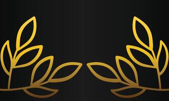 golden floral frame on black background vector