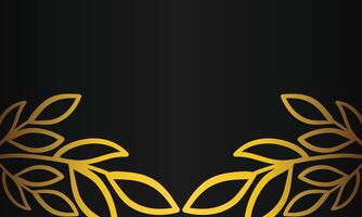 golden wreath design on black background vector