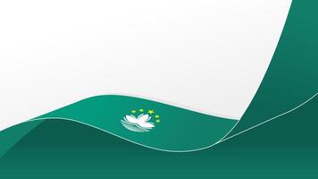 wavy macau flag background with copy space for text. macau national day vector