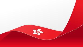 wavy hongkong flag background with copy space for text. hongkong national day vector
