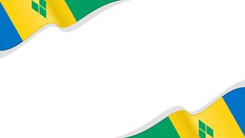 wavy Saint Vincent and Grenadines flag frame background with copy space for text. national day vector