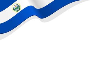 wavy el salvador flag frame background with copy space for text. el salvador national day vector