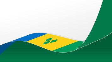 wavy Saint Vincent and Grenadines flag background with copy space for text. national day vector