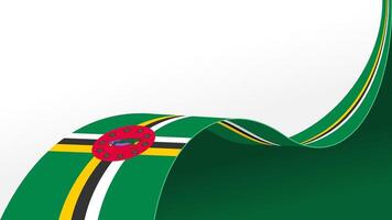 wavy dominica flag background with copy space for text. dominica independence day vector