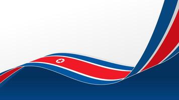 Curved ribbon with flag of North Korea on white background with copyspace vector