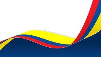 wavy colombia flag background with copy space for text. colombia national day vector