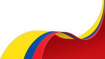 wavy colombia flag ribbon background with copy space for text. colombia national day vector
