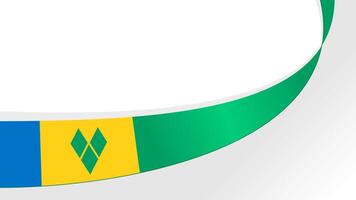 wavy Saint Vincent and Grenadines flag background with copy space for text. suitable for national day vector