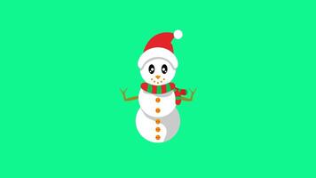 Christmas Snowman Animation. Suitable for christmas and new year content. 2d animation 4k. transparent background. video