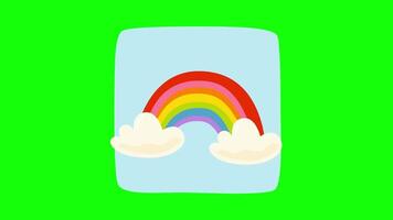 Animated Weather Icons Loop 4of9 Cloudy Rainbow video