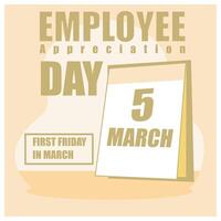 First Sunday in March. The company gives awards to the best employees. Employee Appreciation Day concept. Flat illustration. vector