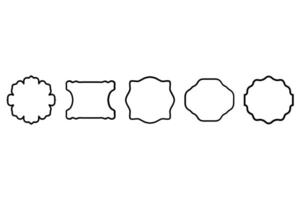 Outline label frame icon set vector