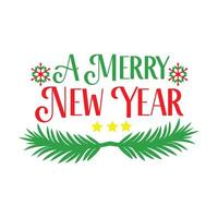elegant merry new year typography design vector