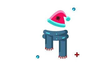 Xmas tree sign animated icon. Motion graphic animation winter themed video