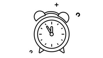 Clock line art animated icon. Motion graphic animation happy new year themed video