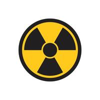 Radioactive material warning icon in flat style. Radiation danger illustration on isolated background. Caution sign business concept. vector