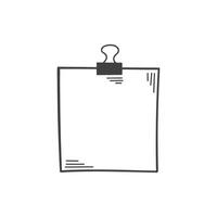 Hand drawn memo paper sheet icon in flat style. Doodle sketch illustration on isolated background. Doodle page sign business concept. vector