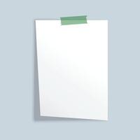 White sheet of paper in flat style. Empty paper note illustration on isolated background. Blank document sign business concept. vector