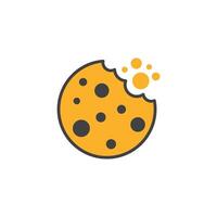 Cookie icon in flat style. Tasty biscuit illustration on isolated background. Chocolate bakery sign business concept. vector
