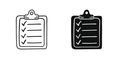 Hand drawn memo paper sheet icon in flat style. Checklist illustration on isolated background. To do list sign business concept. vector