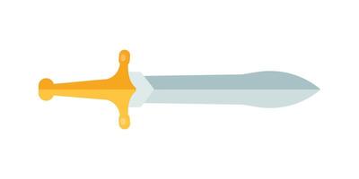 Old medieval sword icon in flat style. Weapon illustration on isolated background. Razor blade sign business concept. vector