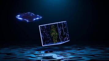 Create captivating VJ loops with mesmerizing 3D visuals and glowing figure video