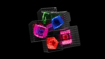 Dynamic abstract visual loop with vibrant geometric forms and colors video