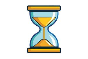 A colorful hourglass standing on a plain background signaling the passage of time in a minimalist design style vector