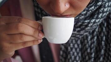 Savoring a Delightfully Warm and Comforting Cup of Coffee in a Cozy and Inviting Atmosphere video