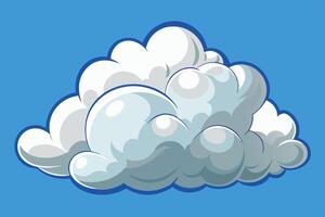 Fluffy white cloud floating in a clear blue sky during a bright sunny day vector