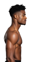 Side Profile of a Fit Man with Defined Muscles png