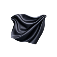 Elegant Black Fabric with Smooth Flowing Drapes on Display png