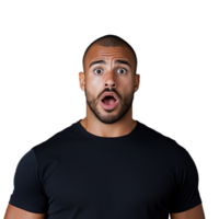 Surprised Man with Open Mouth on Transparent Background png