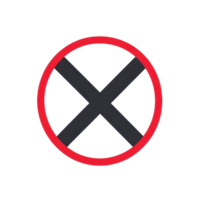 Minimalist Prohibited Cross Icon with Black X and Red Circle png