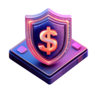 Secure Payment Icon with Shield and Dollar Sign Representing Financial Security and Wealth png