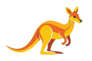 Colorful kangaroo illustration jumping in a lively and playful manner, showcasing unique artistic design against a plain background vector