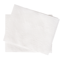 Top view of two folded white tissue paper in stack isolated in file format png