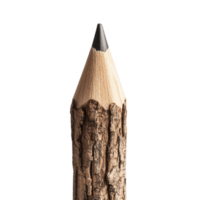 unique pencil with bark texture and sharpened tip, perfect for nature lovers. Isolated on transparent background. png