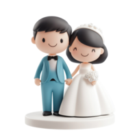 Groom and bride 3D icon isolate png
