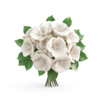 Bridal bouquet white flower 3D icon cartoon isolate png