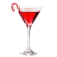 Red martini with a candy cane isolate on transparent background png