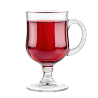 Christmas Gluhwein or Christmas mulled red wine mug glass front view isolate on transparent background png