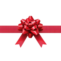 Red gift's bow and ribbon, 3D realistic isolate on transparent background png